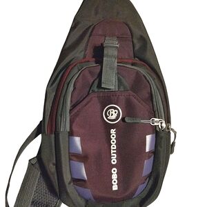 Bobo Outdoor Backpack Style Shoulder Bag 14"x9" Purple &Grey